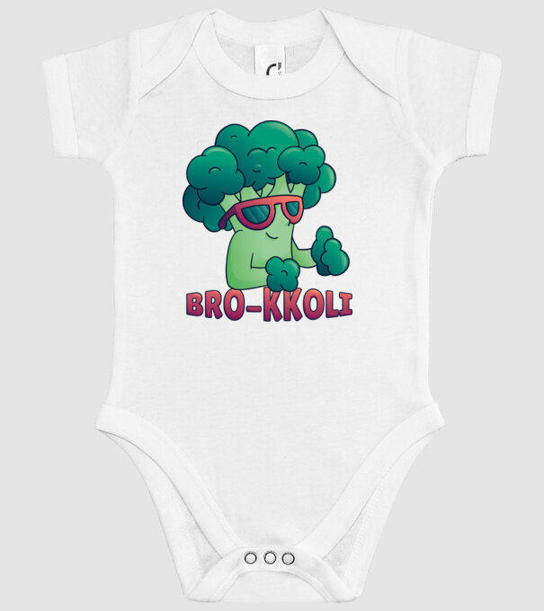 Broccoli model alb pe tricou