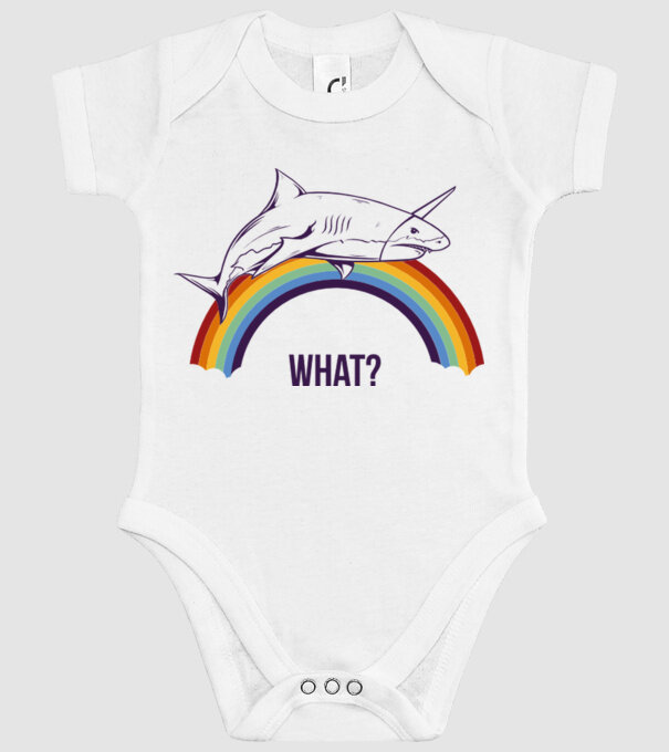 Rechin unicorn model alb pe tricou