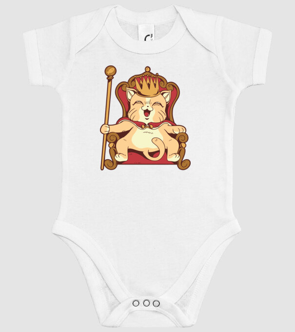 Cat King Pisică rege model alb pe tricou