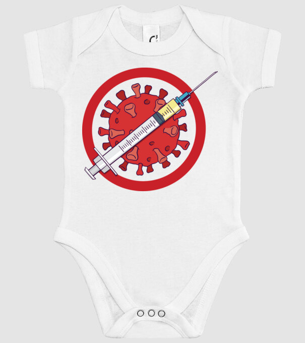 Vaccin virus (?) model alb pe tricou