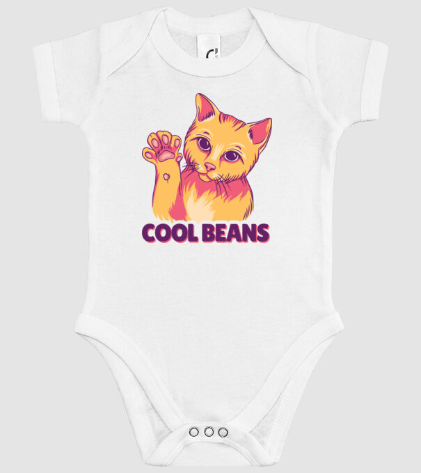 Cool Beans - talpă pisică model alb pe tricou