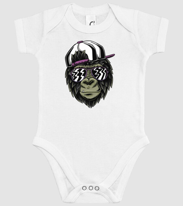 Cool Monkey model alb pe tricou