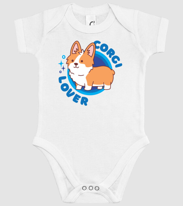 Corgi Lover model alb pe tricou
