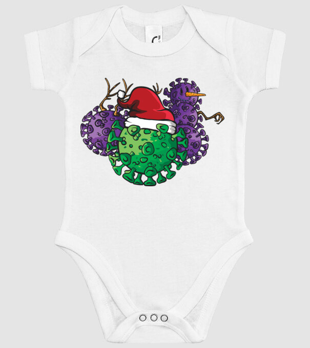 Christmas Covid model alb pe tricou