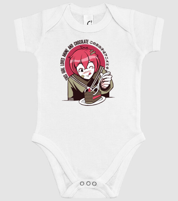 Doar o fată căreia îi place Anime și ciocolata model alb pe tricou