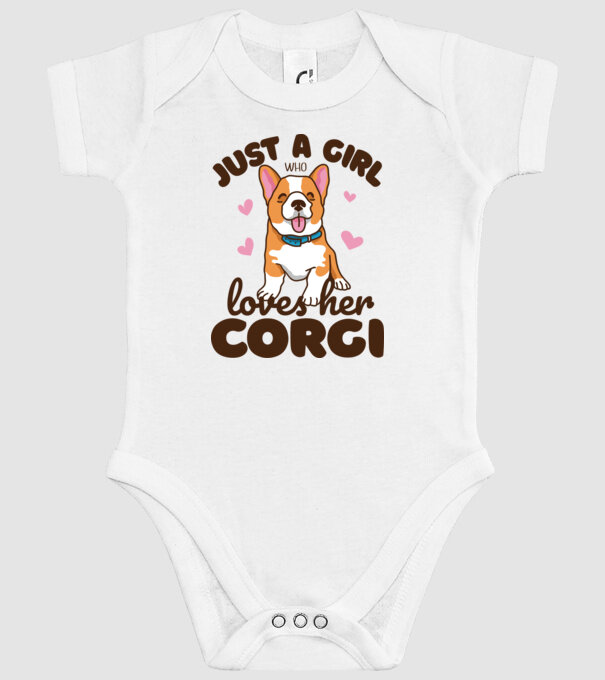 Doar o fată care iubește Corgiul său model alb pe tricou