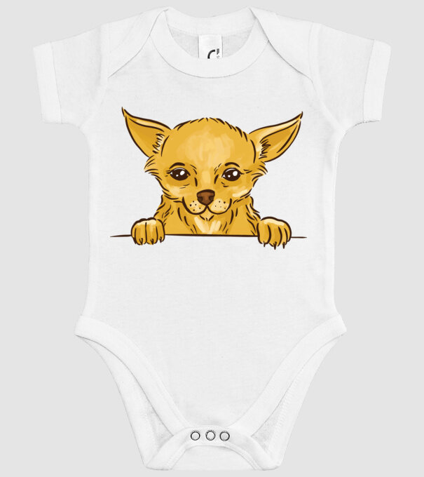 Cap de Chihuahua model alb pe tricou