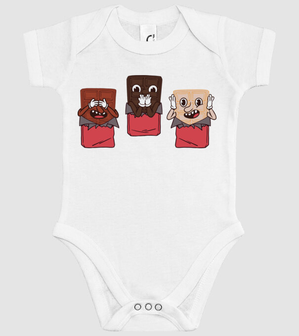Trio de ciocolată model alb pe tricou