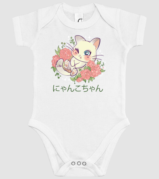 Pisicuță drăguță Anime model alb pe tricou