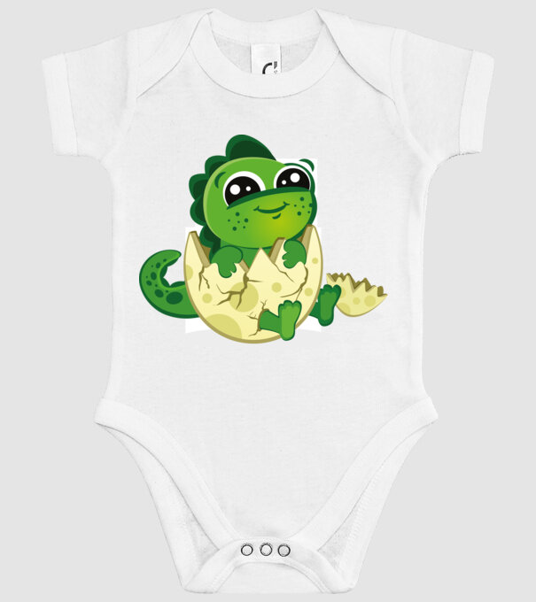 dinozaur drăguț în ou model alb pe tricou