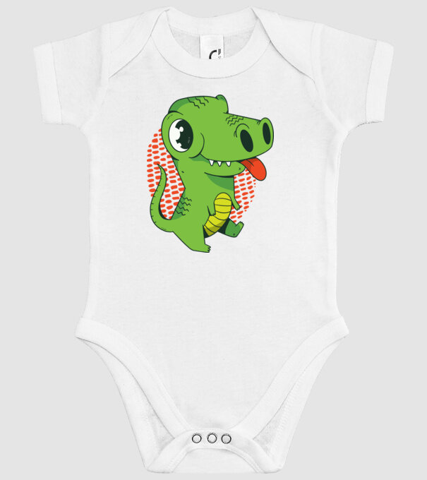 Dinozaur drăguț model alb pe tricou