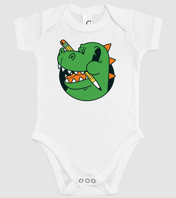 Elev Dinozaur drăguț model alb pe tricou
