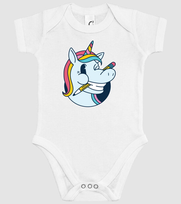 Elev Unicorn drăguț model alb pe tricou