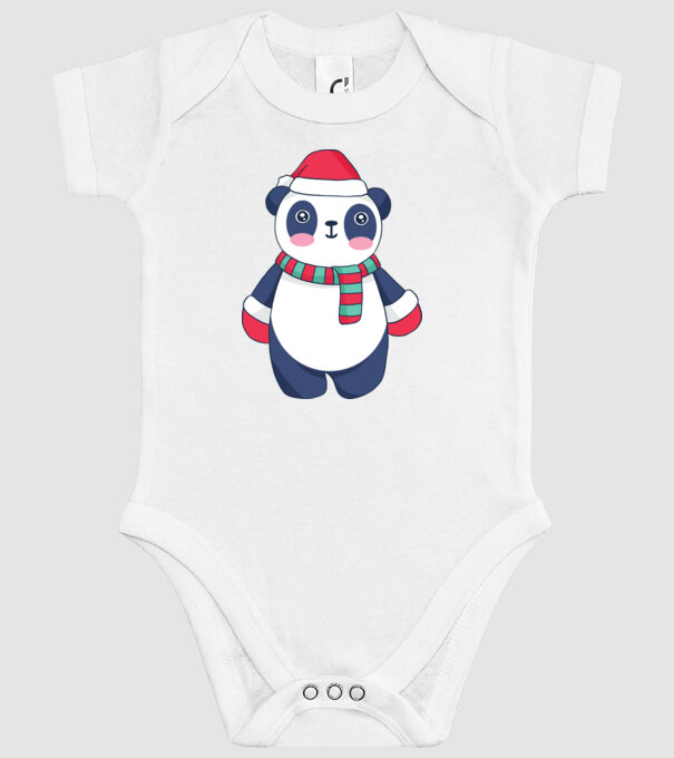 Panda drăguț de Crăciun model alb pe tricou