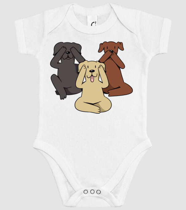 Câini drăguți model alb pe tricou