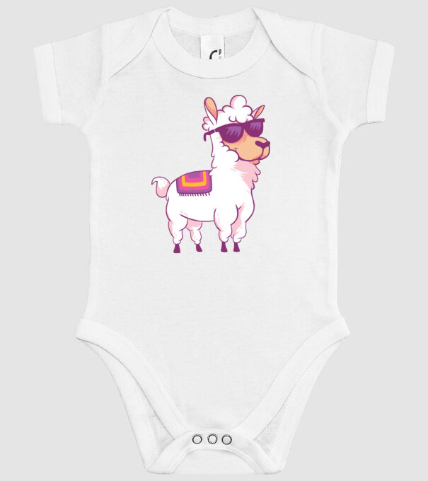 Llama drăguț model alb pe tricou