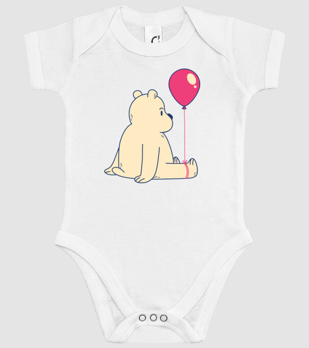 Teddy Drăguț cu Balon model alb pe tricou