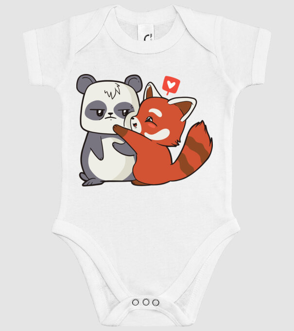 Panda drăguț Dragoste model alb pe tricou