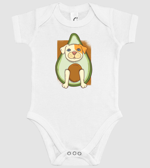 Pitbull Drăguț Avocado model alb pe tricou