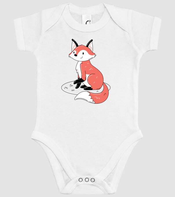 Vulpe drăguță model alb pe tricou
