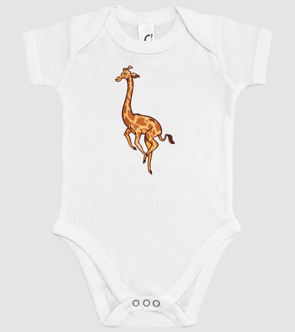 Girafă drăguță model alb pe tricou