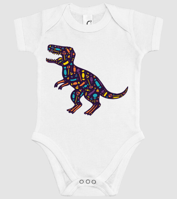 Dino bomboane model alb pe tricou