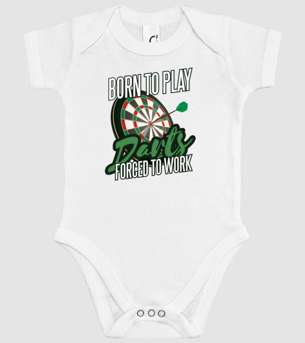 Născut pentru a juca darts, forțat să muncesc model alb pe tricou