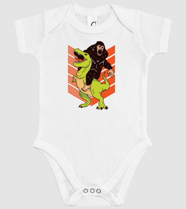 Dinozaur Yeti model alb pe tricou
