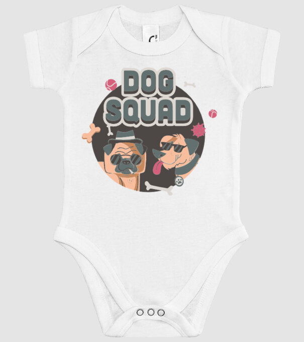 Dog squad model alb pe tricou