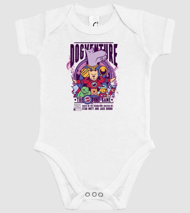 Dogventure The Bone Game model alb pe tricou