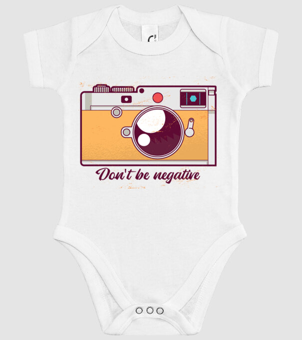 'Don''t be negative - tricou cu fotografie' model alb pe tricou
