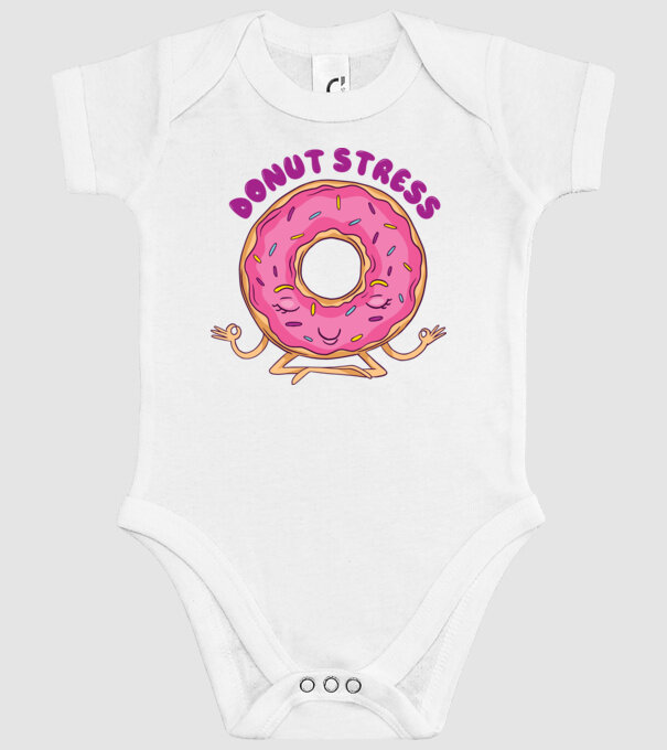 Donut Stress Gogoașă model alb pe tricou