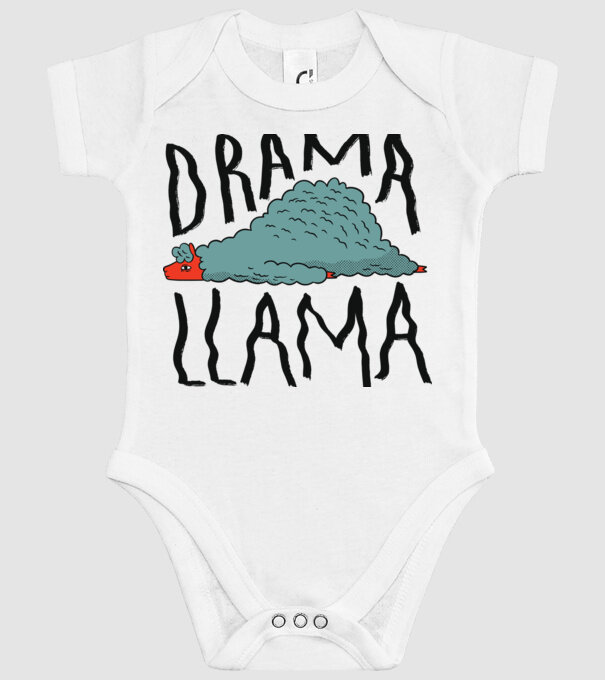 Dramă Lama model alb pe tricou
