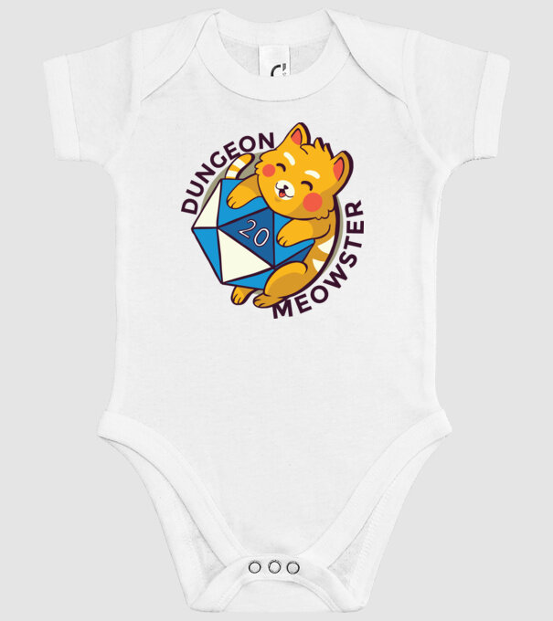 Dungeon Meowster joc de rol RPG tricou cu pisică model alb pe tricou
