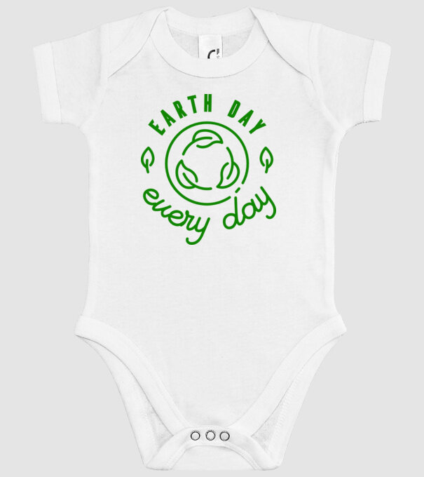 Earth Day Every Day - Ziua Pământului model alb pe tricou