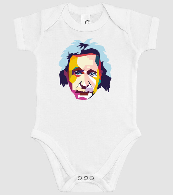 Einstein abstract model alb pe tricou