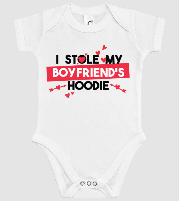 'Am furat puloverul prietenului meu pulover amuzant pentru Valentine''s Day' model alb pe tricou