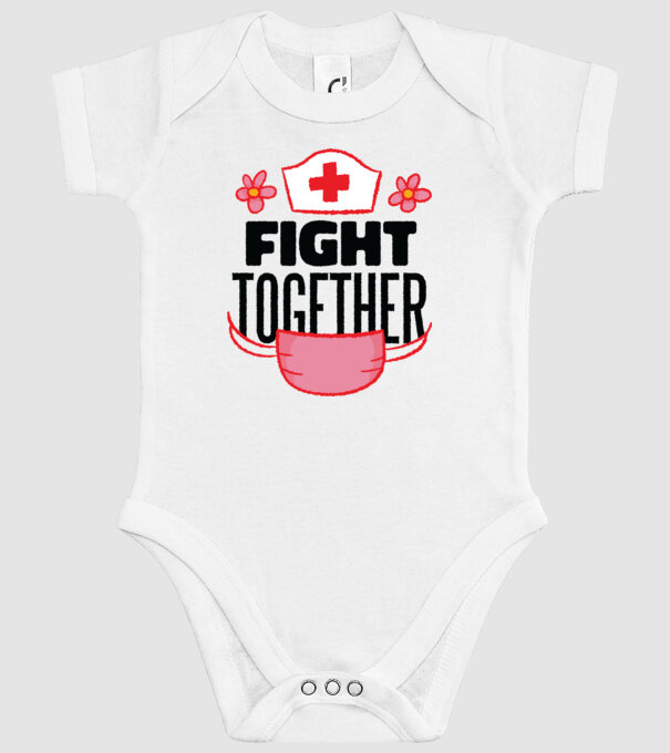 Fight together Asistentă medicală model alb pe tricou