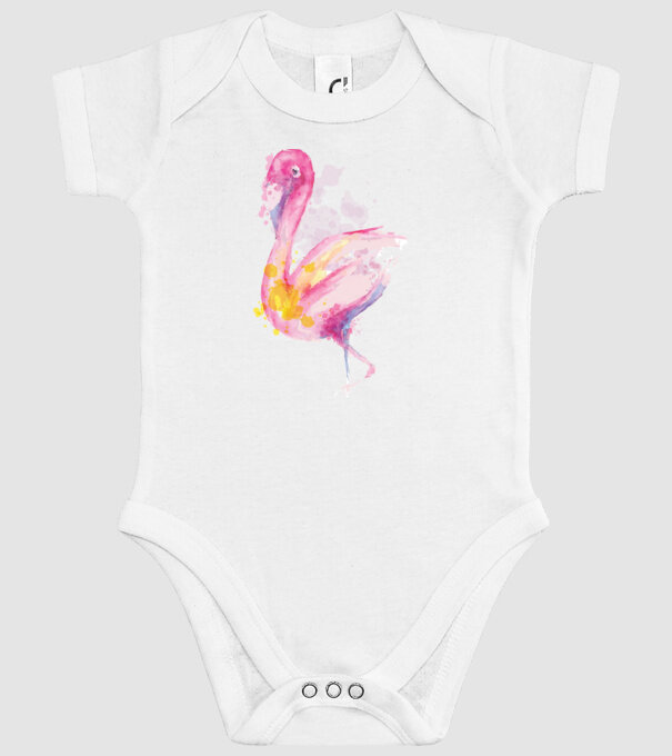 Flamingo Pictură model alb pe tricou