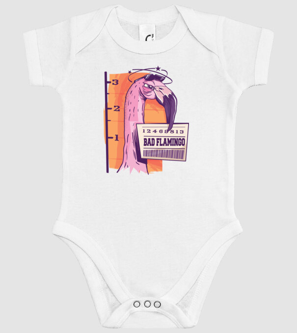 Flamingo arestat amuzant model alb pe tricou