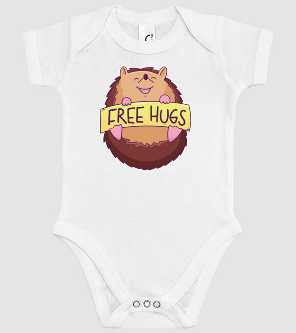 Free Hugs Arici model alb pe tricou