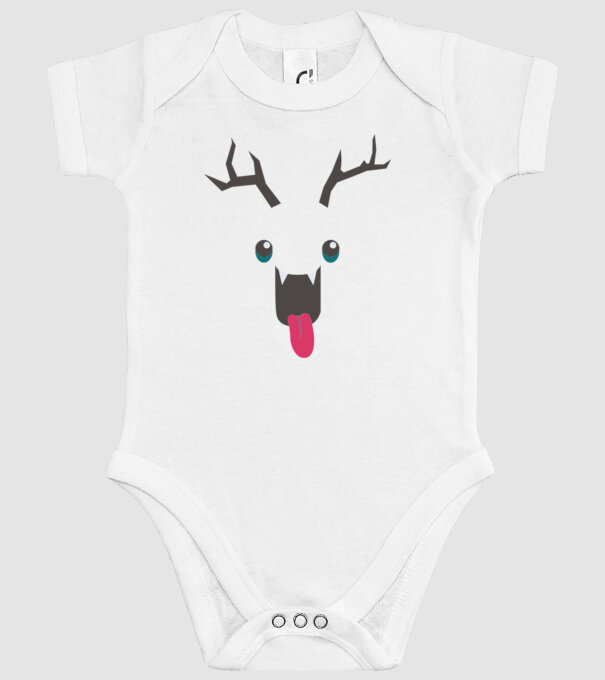 Funny Deer model alb pe tricou