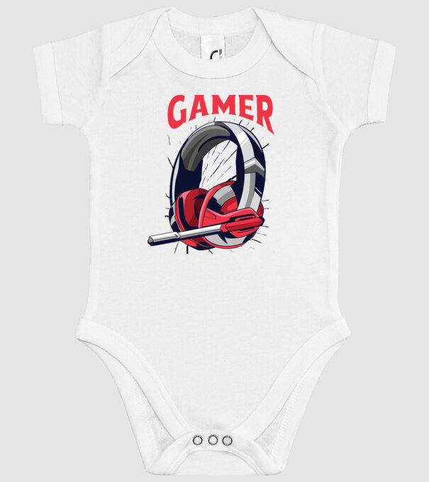 Căști Gamer model alb pe tricou
