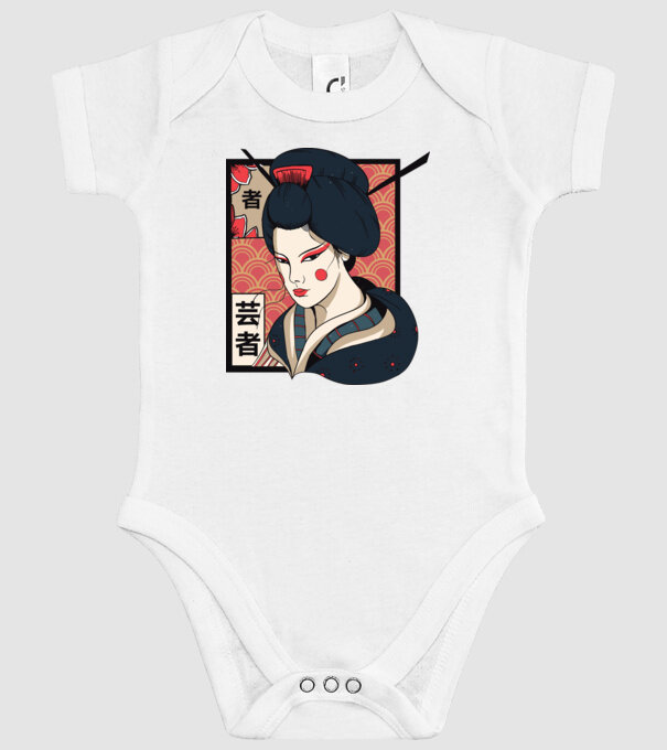 Geisha Japonia model alb pe tricou