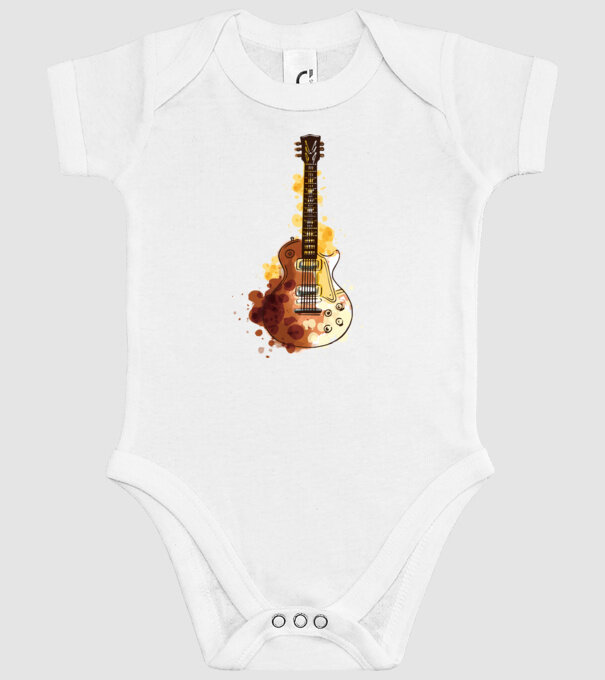 Chitara Pictură model alb pe tricou