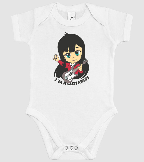 Sunt chitarist fată model alb pe tricou
