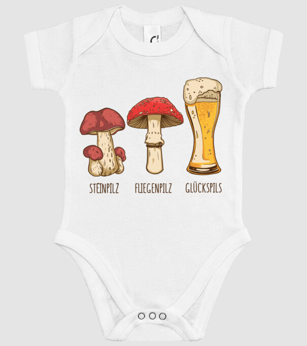 Soiuri de ciuperci model alb pe tricou