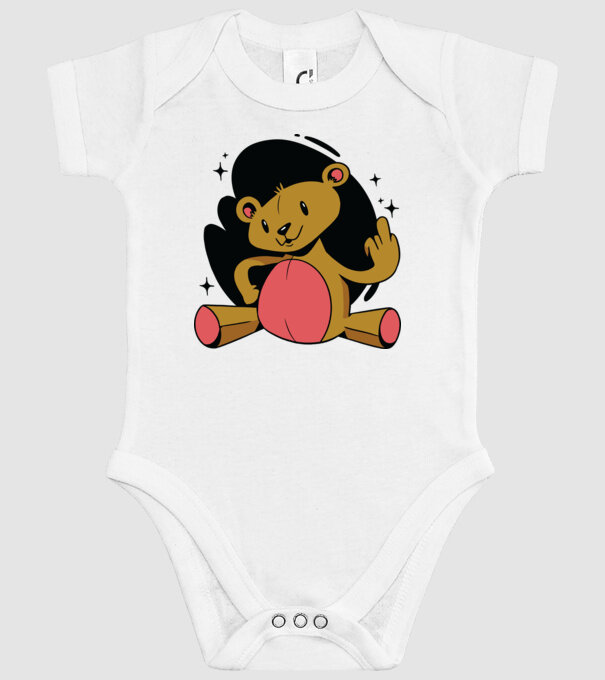 Ursuleț Teddy hain model alb pe tricou