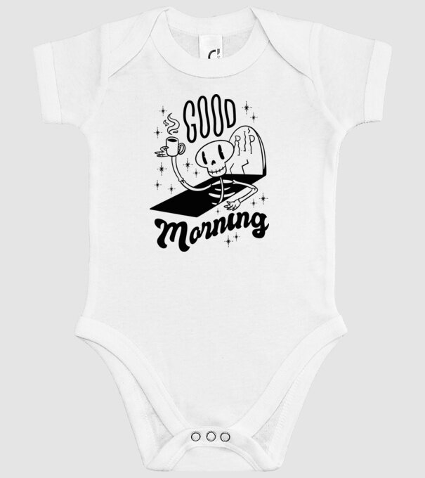 Good Morning Coffee model alb pe tricou