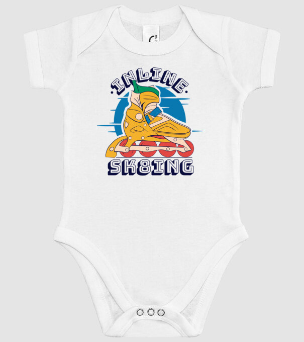 Skate Sk8 model alb pe tricou